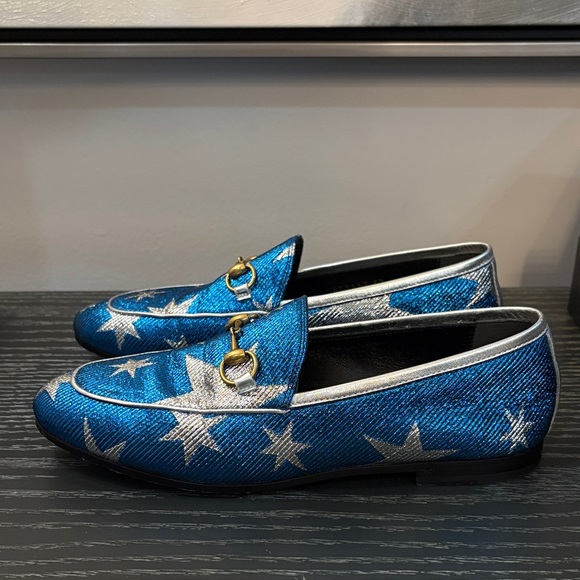 Gucci Blue and Silver Star Loafers - Picture 5 of 5
